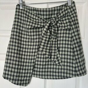 Copper Key Plaid Skirt Wrap Around Style w/ Bow Accent Juniors Small